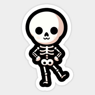 Cute Halloween Skeleton in a Dancing Pose | Halloween Design for Skeleton Lovers Sticker